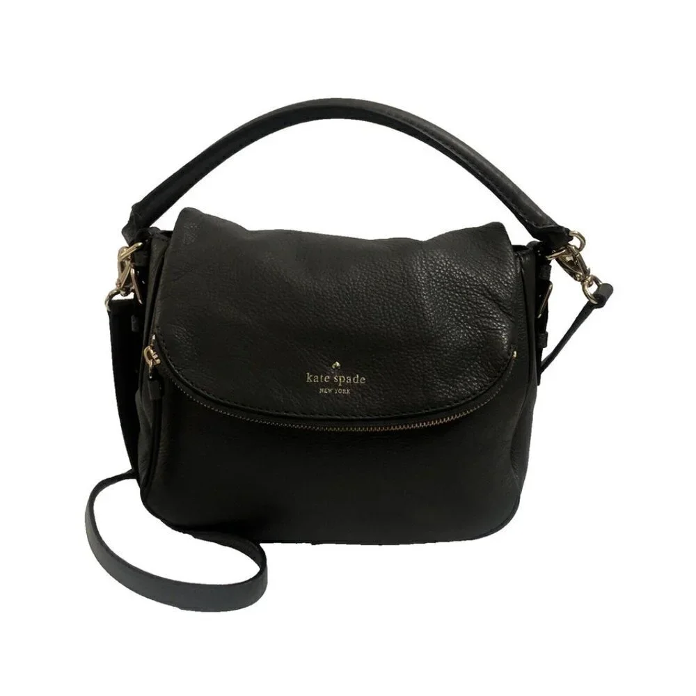 Kate Spade Crossbody Shoulderbag Devin Cobble Hill Smoke Gray Pebble Leather